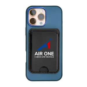 แท่นชาร์จไร้สาย Magsafe 15W พร้อมขาตั้งโทรศัพท์และช่องใส่บัตร  วัสดุหนัง PU สำหรับยึดโทรศัพท์มือถือ - Product Image 1