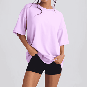 Camiseta Holgada Extra Grande para Mujer con Estampado Personalizado, Moda Urbana de Verano, Material de Tela Personalizado, Ropa Urbana de Algodón Transpirable - Product Image 3