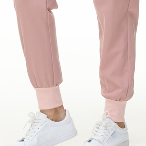 Women Pink <b>Scrub</b> <b>Top</b> With Notched Collar And Pockets Hospital Uniform Blouse - Product Image 4