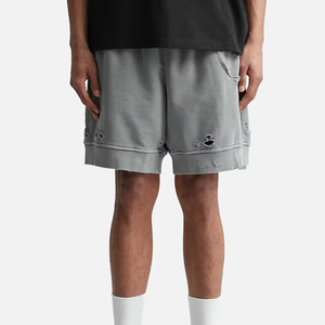 กางเกงขาสั้นทรงโอเวอร์ไซส์ผ้าฝ้ายเฟรนช์เทอร์รี่ฟอกสีแบบแอซิดวอช สไตล์สตรีทแวร์ - Product Image 6