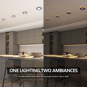 Set di 6 Faretti LED da Incasso Neri da 6 Pollici, Dimmerabili 2700K-5000K 5CCT 1200LM Alta Luminosità 12W 120V Antiabbagliamento per Camera da Letto e Soggiorno - Product Image 2