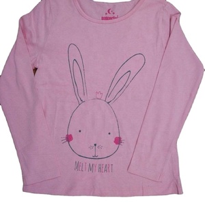 เสื้อยืดแขนยาวพิมพ์ลายสำหรับเด็กผู้หญิงผ้าถักพิมพ์สกรีนเหมาะสำหรับทุกฤดูกาลจากบังคลาเทศ - Product Image 1