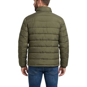 Veste matelassée 100% polyester pour homme, col montant, matelassage fin, vert olive, respirante, vente en gros - Product Image 2