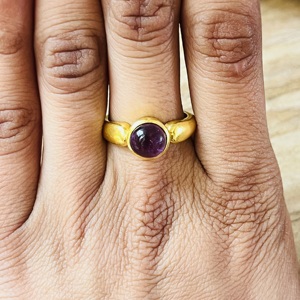 2026 Fashionable Vintage Style Brass <b>Ring</b> Amethyst 18k Gold Plated Classic Dainty <b>Ring</b> For Women <b>Statement</b> <b>Ring</b> For Wholesale - Product Image 5