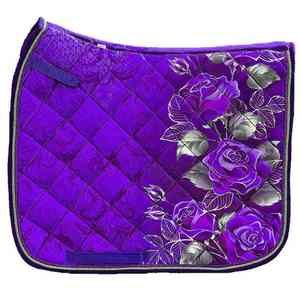 Tapis de selle d'entraînement pour chevaux en satin couleur unie, confortable, en mousse polycoton, imprimé, tendance du moment - Product Image 6