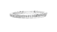 Pulsera de tenis KESARI DIAM de oro de 14 quilates con diamantes cultivados en laboratorio de corte esmeralda, joyería de lujo para mujer para bodas