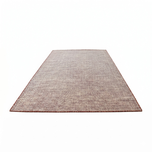 Tapis en laine épaisse taupe marron, minimaliste, tufté à la main, antidérapant, écologique, à motif géométrique, avec bordure rouille, pour salon et chambre à coucher - Product Image 2