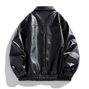 Autumn and Winter New <b>Mens</b> PU Leather <b>Jacket</b> Stand Collar Motorcycle <b>Jacket</b> Leather <b>Men</b> Slim Non-wash Fashion <b>Men</b> Clothing - Product Image 3