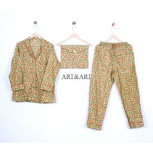 Conjunto de Pijama de Algodón con Estampado Floral para Mujer, Diseño Nuevo y Más Vendido, Disponible en Diferentes Tallas, de la India - Product Image 1