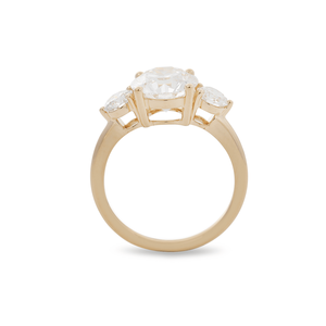 Best Seller Solid <b>Gold</b> 2.5ct Lab Grown Diamond Bridal <b>Set</b> Round Cut Three Stone Engagement <b>Ring</b> with Double <b>Ring</b> Enha - Product Image 6