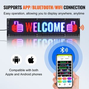 แผงควบคุมการเลื่อน LED แบบ P5สีเต็มจอ LED บอร์ดแสดงภาพเคลื่อนไหวข้อความแบบกำหนดเองได้แผงควบคุมแอปบลูทูธหน้าจอ LED - Product Image 4