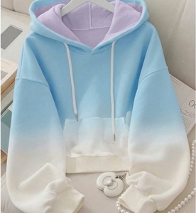 Sudadera con capucha personalizada para mujer, estilo urbano oversize, de algodón polar grueso, manga larga, con estampado serigrafiado, con cremallera, al por mayor - Product Image 4