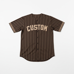 Camiseta de Béisbol Personalizada para Hombre, Logotipo Bordado, Diseño de Franjas Sublimadas, Ropa Deportiva Estampada, Camisetas de Béisbol Personalizables Baratas - Product Image 1