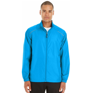 Veste coupe-vent unisexe respirante sur mesure en bleu uni avec fermeture éclair et poches cachées, ornée de fourrure - Product Image 6