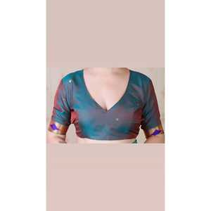 Sari en soie Paithani Bandhani rose, tissé avec des fils Zari, robe de mariée élégante - Product Image 1