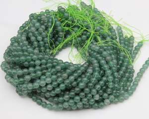 ลูกปัดควอตซ์สตรอเบอร์รี่สีเขียวธรรมชาติทรงกลม ขัดเงา คริสตัลพลอยเม็ดเดี่ยว สำหรับทำเครื่องประดับ ขายส่ง - Product Image 2