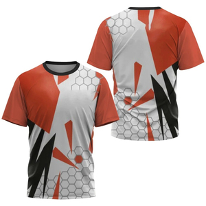 Camisetas Deportivas para Hombre, Ajustadas, de Secado Rápido, Transpirables, que Absorben la Humedad, para Gimnasio, Tenis, Bádminton, con Estampado, Tejido de Punto, Venta al Por Mayor - Product Image 3