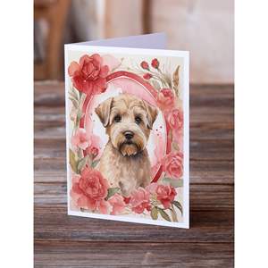 Wheaten Terrier Valentine Roses A7 Size <b>5x7</b> Blank Note Cards Pack of 8 Whimsical Greeting Cards with <b>Envelopes</b> - Product Image 2