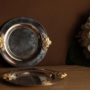 Royal Vineyard Brass <b>Coaster</b> Set Handcrafted Premium <b>Drink</b> <b>Coasters</b> Heat Resistant Table Protector Luxury Entertaining Gift - Product Image 3