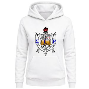 เสื้อฮู้ดพรีเมียมสีทองรอยัลบลู SGRho แขนยาว พิมพ์ลายตัวอักษรกรีก เสื้อสเวตเชิ้ตมีฮู้ดลำลองสำหรับชมรมนักเรียน ผ้าฟลีซสำหรับฤดูหนาว - Product Image 1