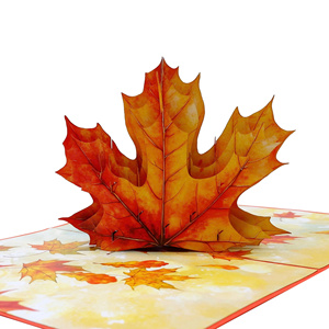 Tarjeta Pop-up Hoja de Otoño: Diseño Atemporal de Temporada, Corte Láser, Amor, Navidad, Diseño Personalizado, Artesanía de Papel Hecha a Mano, Regalos de Hanoi - Product Image 1