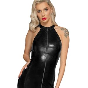 Vestido corto de mujer con efecto mojado, sexy, ajustado, mini, para fiesta, club, elegante, de moda, para noche. - Product Image 4