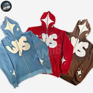 Sweat-shirts personnalisés avec impression en relief pour hommes, fabrication directe d'usine, coton mélangé polyester, vente chaude, sweat-shirts avec impression en relief pour hommes - Product Image 2
