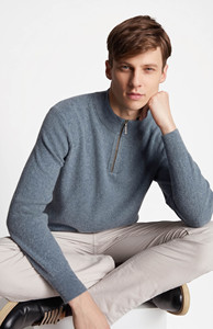 Suéter de Cuello Redondo con Cierre de Cremallera para Hombre, Color Sólido, Manga Larga, Tejido de Algodón, Antipilling, Ropa de Invierno - Product Image 2