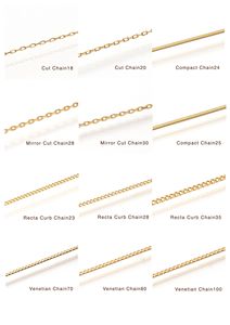 18k Japan <b>Mirror</b> Cut Cable <b>Chain</b> by the meter Au750 solid gold - Product Image 2