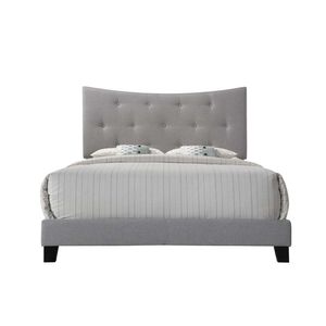 Letto Queen Size Venacha in Tessuto Grigio, Elegante Letto Imbottito per Comfort e Stile - Product Image 3