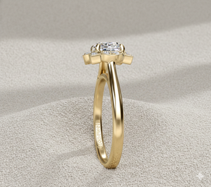 Bague de fiançailles de style vintage inspirée de l'Art Déco avec diamant serti à griffes certifié, design de luxe - Product Image 3