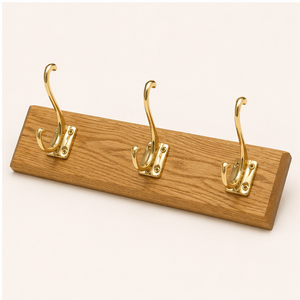 Perchero de Pared de Madera Maciza con Ganchos de Latón Pulido Resistentes, Organizador para el Hogar y Proyectos Hoteleros a un Precio Accesible - Product Image 5