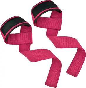 Sangles de musculation réglables en coton avec logo personnalisé, antidérapantes, respirantes, pour la musculation en salle, soutien pour l'entraînement de force, rose et noir - Product Image 3