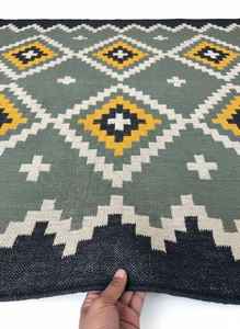 Compact and Reversible Hand Woven Jute-Woolen Kilim <b>Rugs</b> for Living Room Bedroom & Study - Product Image 4