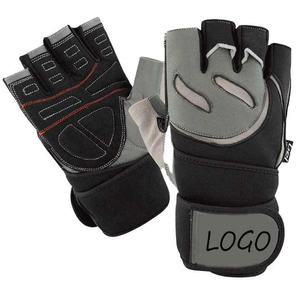 Professional weightlifting gloves breathable gym workout gloves with wrist strap palm padding anti <b>slip</b> grip <b>half</b> finger fitness - Product Image 3