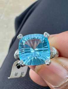 Anillo de Plata con Piedra de Topacio Azul, Significado y Beneficios: Sanación, Protección, Energía Positiva, Equilibrio Espiritual y Estilo Elegante - Product Image 2