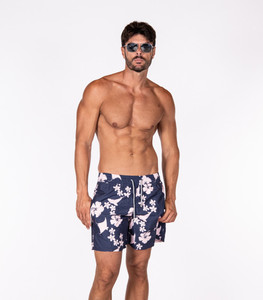 Short de bain micro-élastique pour homme, imprimé, taille mi-haute, avec cordon de serrage, séchage rapide, style décontracté, pour la plage, par sublimation - Product Image 3