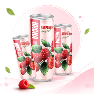 Thé glacé aux fruits frais de framboise de qualité supérieure, canette de 330 ml, saveur originale, emballage rose, boisson prête à boire pour la vente au détail et en gros - Product Image 5