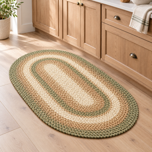 Tapis ovale en jute naturel tissé à la main, multicolore, tressé, style bohème, pour chambre, salon et vente en gros - Product Image 5
