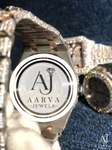 Montre mécanique en acier inoxydable avec incrustation de diamants, ton or rose, lunette en cristal, style bijoux de luxe, analogique, bracelet de 20 mm - Product Image 5