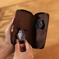 Pochette cadeau Pochette portable pour montre de voyage pour hommes et femmes Boîte de rangement pour montre en cuir Sac en cuir WR-0092