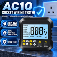 AC10 Detektor Penguji Soket Listrik Detektor Fase Polarisasi Steker Garis Nol Pemeriksa Fase Multimeter Penguji Digital Voltmeter