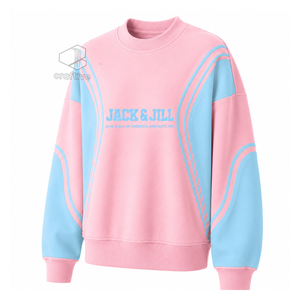 Sweat-shirt à col rond et manches longues pour femme, rose et bleu, avec blocs de couleurs, de la marque Jack And Jill Of America, motif grec - Product Image 2