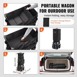 Carrito Plegable Todoterreno de Dos Niveles, 400L, Carrito Plegable Resistente para Camping, Capacidad de 350-450 Libras - Product Image 6
