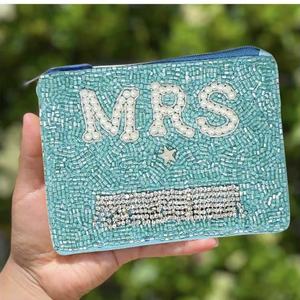 Porte-monnaie brodé à la main élégant TAMATO avec perles, couleur et taille personnalisables pour femmes et filles - Jolie pochette zippée bohème - Product Image 4