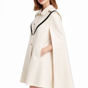 Abrigo Largo Elegante con Cuello Marinero y Botones para Mujer, Abrigo de Invierno para Mujer - Product Image 3