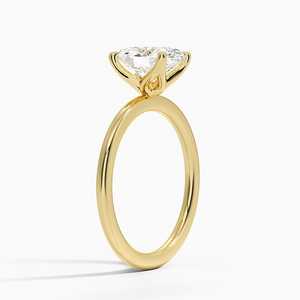 Anillo de Compromiso Solitario de Moissanita con Corte Ovalado Petite Elodie de 1.5 mm, Ajuste Perfecto, Chapado en Oro de 14K - Product Image 2