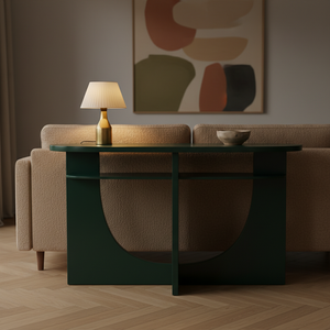 Table basse moderne en bois d'hévéa durable, placage chêne MDF, couleur verte, pour salle à manger, restaurant, décoration intérieure - Product Image 3