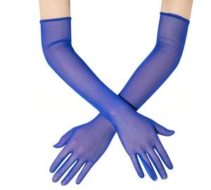 Guantes de malla elásticos extralargos de 55 cm para mujer, guantes de ópera transpirables con encaje para protección solar, accesorios para disfraces de Halloween - Product Image 1