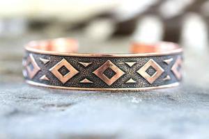 Bracelet ajustable en cuivre massif, fait main, en cuivre pur, pour homme et femme - Product Image 6